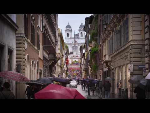 Trinita dei Monti from the street Via Dei Condotti