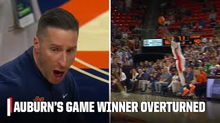 WILD FINISH 🤯 Auburn's BUZZER-BEATER vs. Texas A&M gets OVERTURNED | ESPN College Basketball