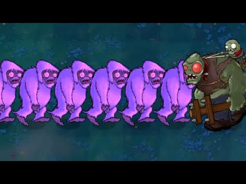 6 Zombie Yetis vs 1 Giga Gargantuar Fight // Plants vs Zombies