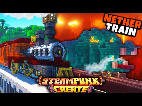 I Built a NETHER SUBWAY in Minecraft Create Mod