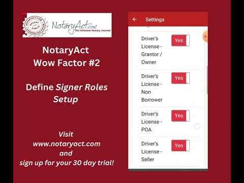 Wow Factor #2 Define Signer Roles Setup - Notary Act