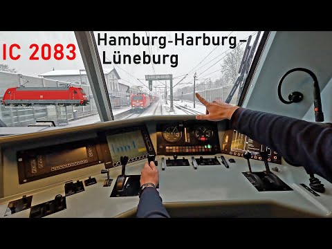 Hochbetrieb im Schnee | IC 2083 Hamburg-Harburg - Lüneburg | Führerstandsmitfahrt | BR 101 | 4K