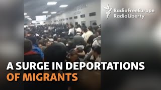Migrants Wait In Line 'For Days', Fearing Deportation From Russia After Moscow Attack