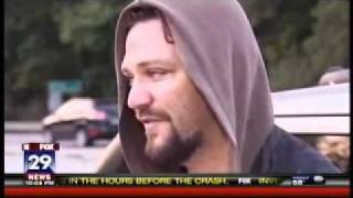 Bam Margera at Ryan Dunn's Crash site