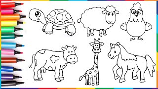 Easy Animal Drawings for Kids | How to Draw Cute Animals for kids and toddlers