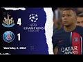 Newcastle 4 vs 1 PSG Highlight goal champions league , mbappe was disappointed