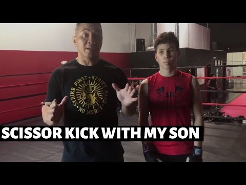 Scissor kick w/ my son
