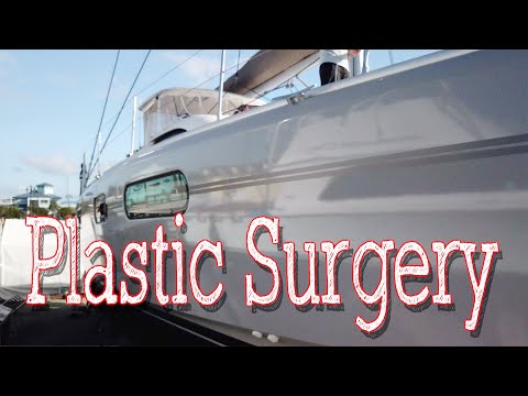 Our catamaran gets a cool new look then gets damaged in the boat yard!