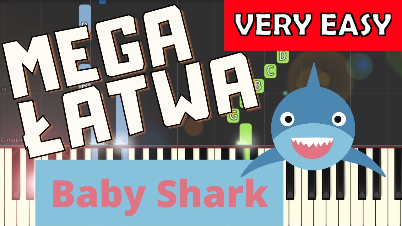 🎹 Baby Shark - Piano Tutorial (MEGA ŁATWA wersja) 🎵 NUTY W OPISIE 🎼