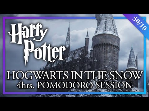 ❄️HOGWARTS IN THE SNOW❄️ 4h Harry Potter Pomodoro Session - Hogwarts Ambience Harry Potter ASMR