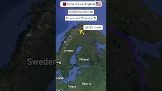 DOHA to Los Angeles Air route | Real Time Flight | Flight Route Live | Plane Tracker #aviation #4k