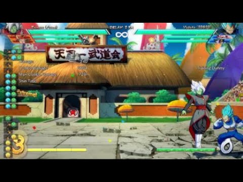 DRAGON BALL FighterZ - Sick Zamasu Corner Combo - 6600 Damage for Net Loss of 1 Bar
