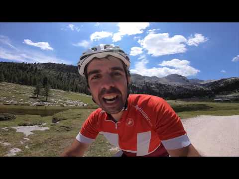 Dolomites cycling gravel on the Fanes Natural Park loop