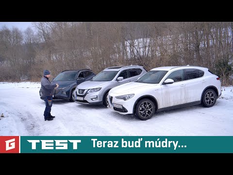 TEST 4x4 - Alfa Romeo Stelvio Q4 vs Hyundai Tucson Hybrid AWD vs Nissan X-Trail i-4x4 obrazok