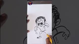 How to Draw a Dancing Cartoon Sketch Step by Step#shortvideo
