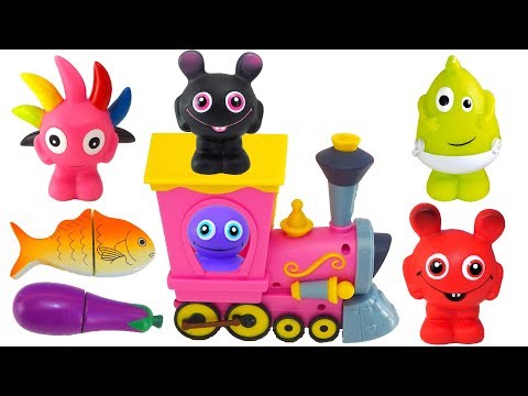 Babblarnas nya kompisar kommer på besök - Babblarna äter rolig leksaksmat och lär sig färger