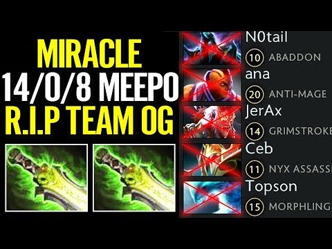 WTF Miracle Meepo Pick VS OG | 14/0/8 What a Plays Dota 2