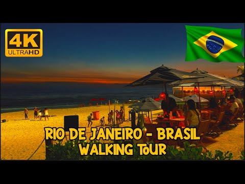 Rio de Janeiro 🇧🇷 Night Walking Tour: Barra da Tijuca 4K (Drone Footage)