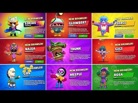 All 101 Brawlers Unlock Animations | Najia, Sirius & More