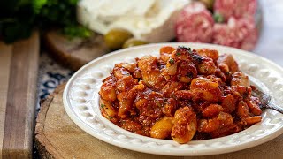 Classic Greek Gigantes: Greek Beans in a Tomato Sauce
