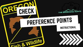 ODFW Checking Preference Points: How to
