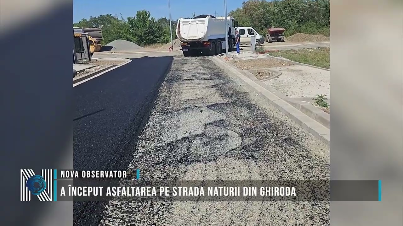 A început asfaltarea pe strada Naturii din Ghiroda