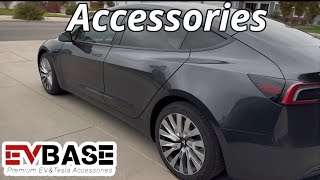 2025 Tesla Model 3 LR RWD Accessories From EVbase.com, Wheel Covers & Interior Protection!