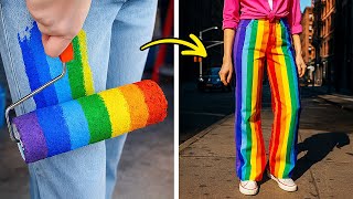 DOPAMINE DRESSING 🌈 Rainbow Fashion DIY That Makes You Happy! 🌸
