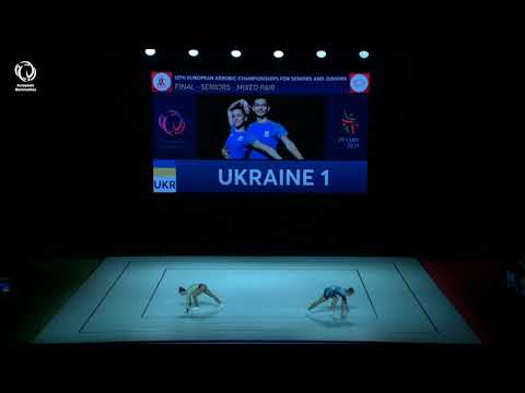 Anastasiia KURASHVILI & Stanislav HALAIDA (UKR) - 2021 Aerobics Europeans, Mixed Pairs final