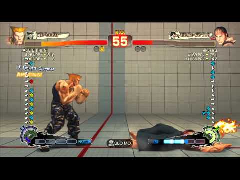 SSF4 AE 2012: ACE E I RI N (Guile) vs ekusiru (Ryu) - Xbox Live Ranked Match