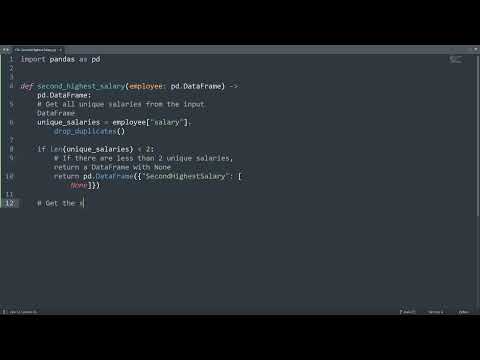 Leetcode 176 Second Highest Salary Coding Python Programming Code Windows Exam