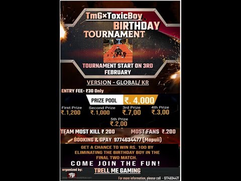 #pubgmobile |TmG ToxicBoy Birthday Tournament | Grand Final