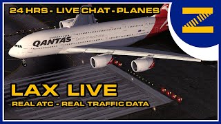 ✈️ PLANESPOTTING LAX 24/7 | LIVE ADS-B TRAFFIC | LIVE ATC | #live #msfs #planespotting