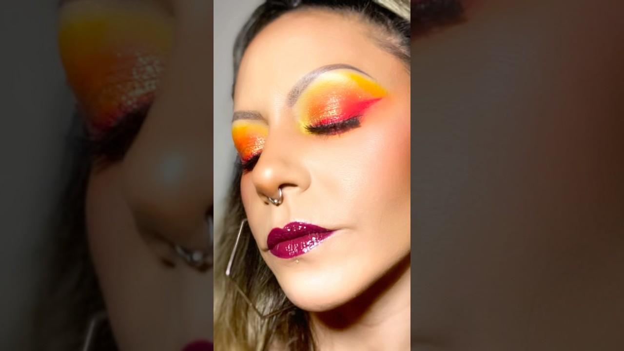 Brazilian Carnival Makeup Tutorial 💛🧡❤️