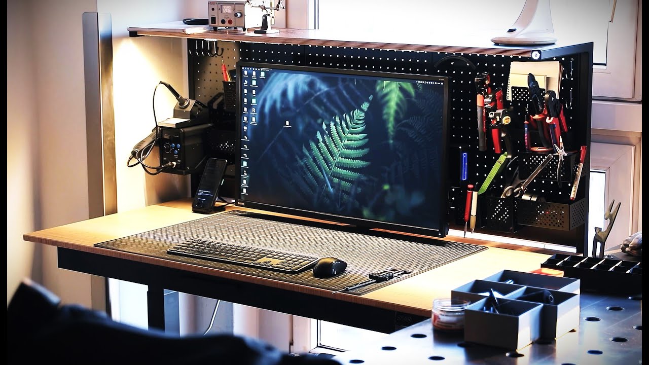 Building a Feature Packed Standing Desk with integrated Storage and Lights