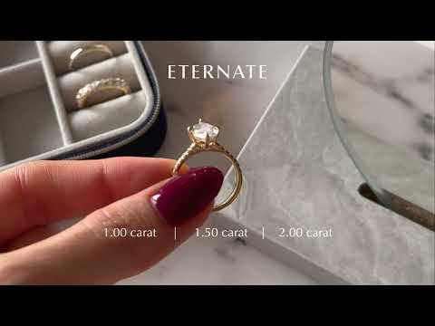 Marquise Cut Moissanite Engagement Ring with Pave Set Side Stone (2.00 ct)