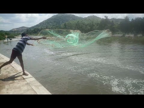 Small fish catching net in rivers