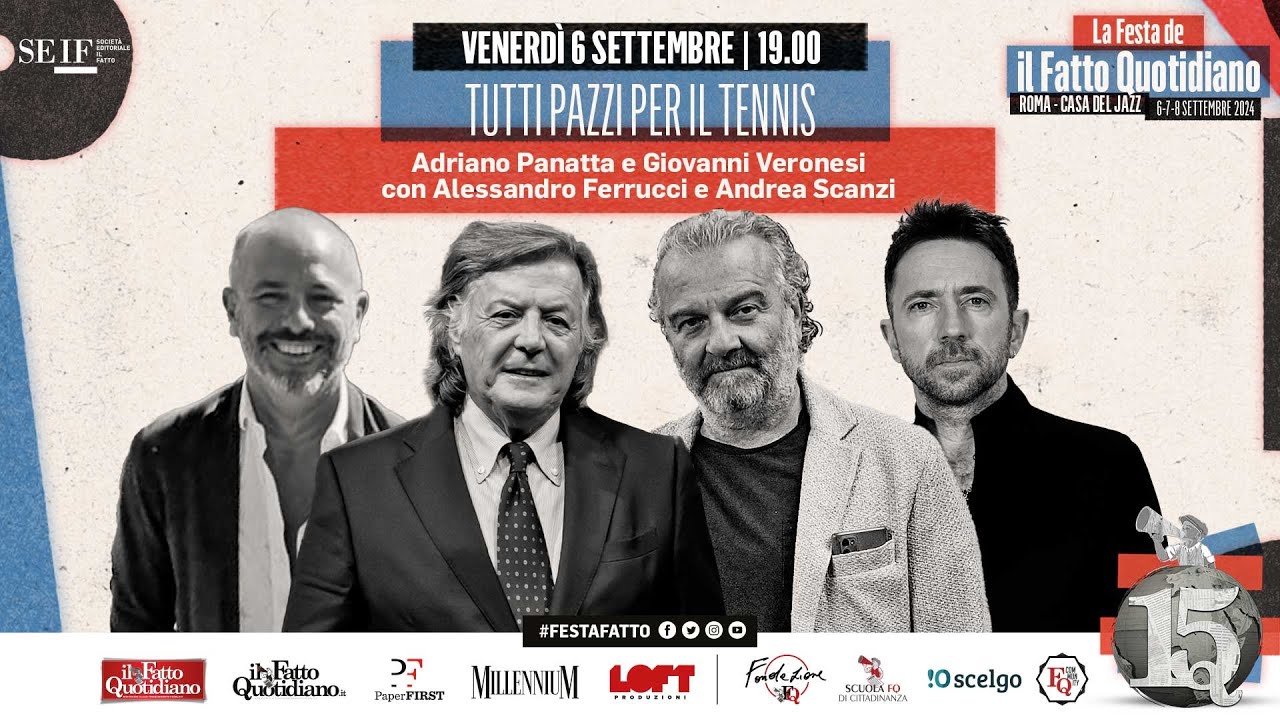 Tutti pazzi per il tennis: Adriano Panatta e Giovanni Veronesi alla Festa del Fatto