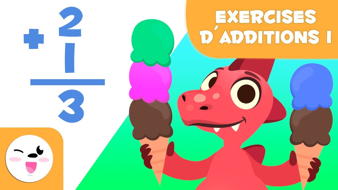 Exercices d'additions pour enfants - Apprends à additionner avec Dino - Mathématiques pour enfants