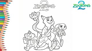 DISNEY Zootopia 2 Coloring Pages | How to Color Gary De’Snake, Nick Wilde, Judy Hopps