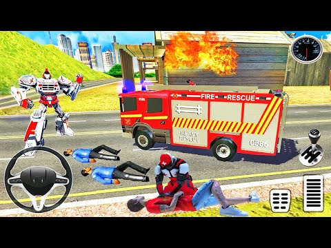 Firefighter Robot Transform Truck - Emergency Rescue Simulator - Android Gameplay