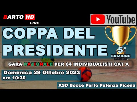 Coppa del Presidente, 5a edizione - Gara Nazionale riservata a 64 individualisti Cat A