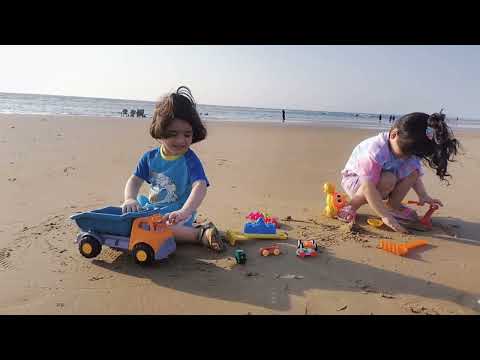 Aafia and Taimoor, Tiny adventurers on the shore, turning the beach into their playground #beach