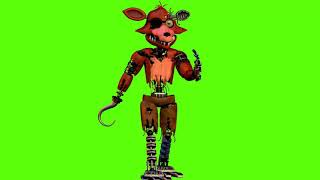 WITHERED FOXY WALK + VOICE + JUMPSCARE GREEN SCREE