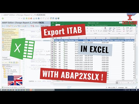 Export of internal table (itab) to Excel (abap2xslx) [english]