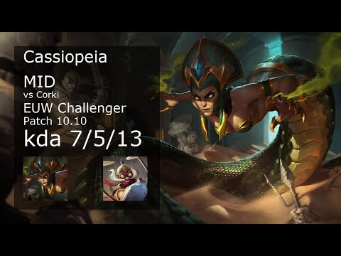 Cassiopeia vs Corki Mid - EUW Challenger 7/5/13 Patch 10.10 Gameplay