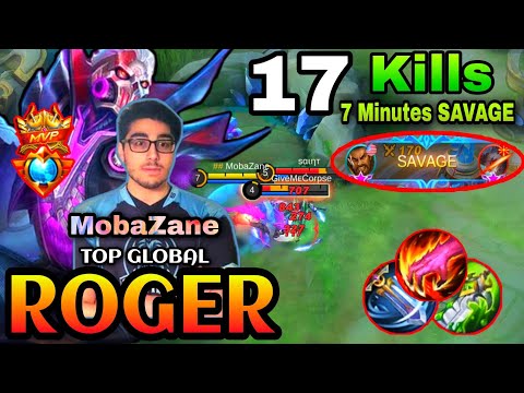 Roger SAVAGE Super Agrressive Rotation |Roger Gameplay| |Top Global| |Best Build| By: MobaZane -MLBB