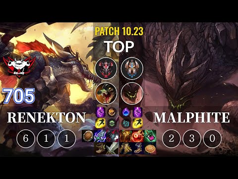 JDG 705 Renekton vs Malphite Top - KR Patch 10.23
