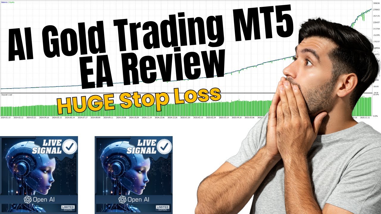 AI Gold Trading MT5 Expert Advisor Review - HUGE Stop Loss!