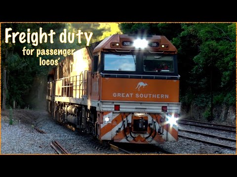 Great Southern NR's on freight train.